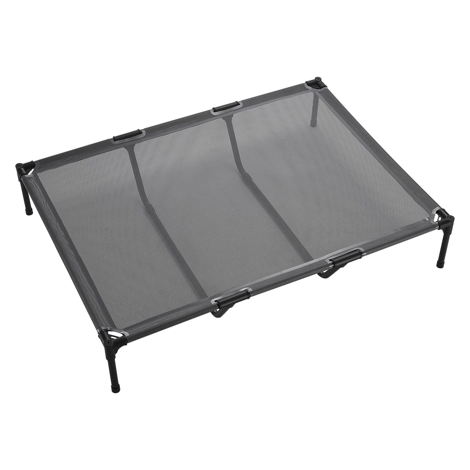 Elevated Dog Bed for Large Dogs, Portable Raised Dog Cot with Steel Metal Frame and Breathable Teslin Mesh, Indoor & Outdoor Pet Cooling Raised Hammock Bed, XL, Gray