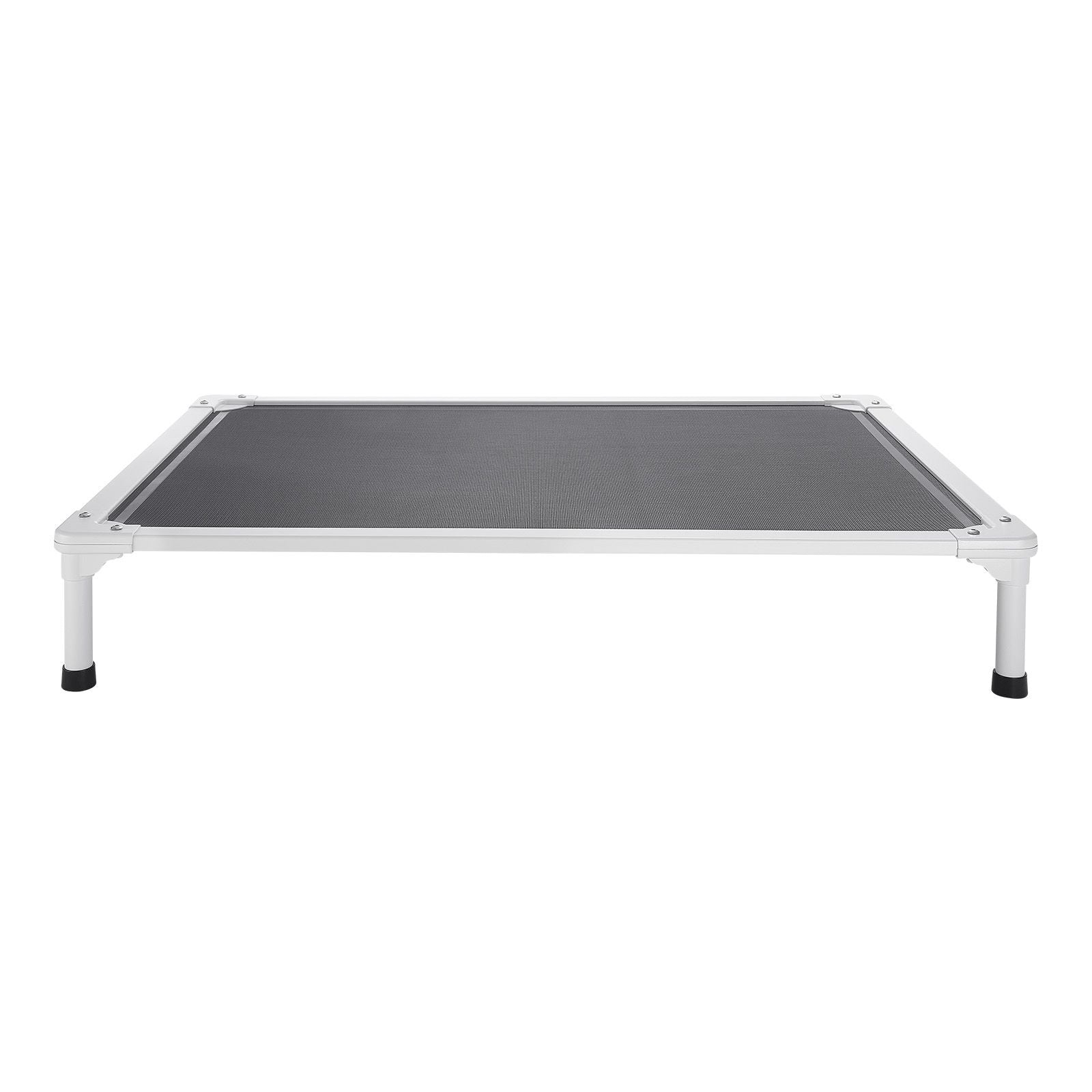 Elevated Dog Bed for Large Dogs, Portable Raised Dog Cot with Aluminum Tube Metal Frame and Breathable Textilene Mesh, Indoor & Outdoor Pet Cooling Raised Hammock Bed, L, Gray