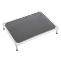 Elevated Dog Bed for Large Dogs, Portable Raised Dog Cot with Aluminum Tube Metal Frame and Breathable Textilene Mesh, Indoor & Outdoor Pet Cooling Raised Hammock Bed, L, Gray