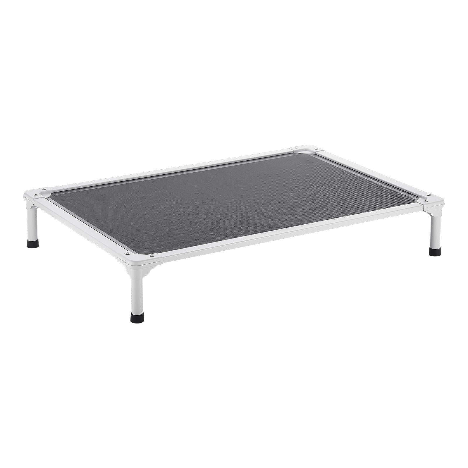 Elevated Dog Bed for Large Dogs, Portable Raised Dog Cot with Aluminum Tube Metal Frame and Breathable Textilene Mesh, Indoor & Outdoor Pet Cooling Raised Hammock Bed, L, Gray