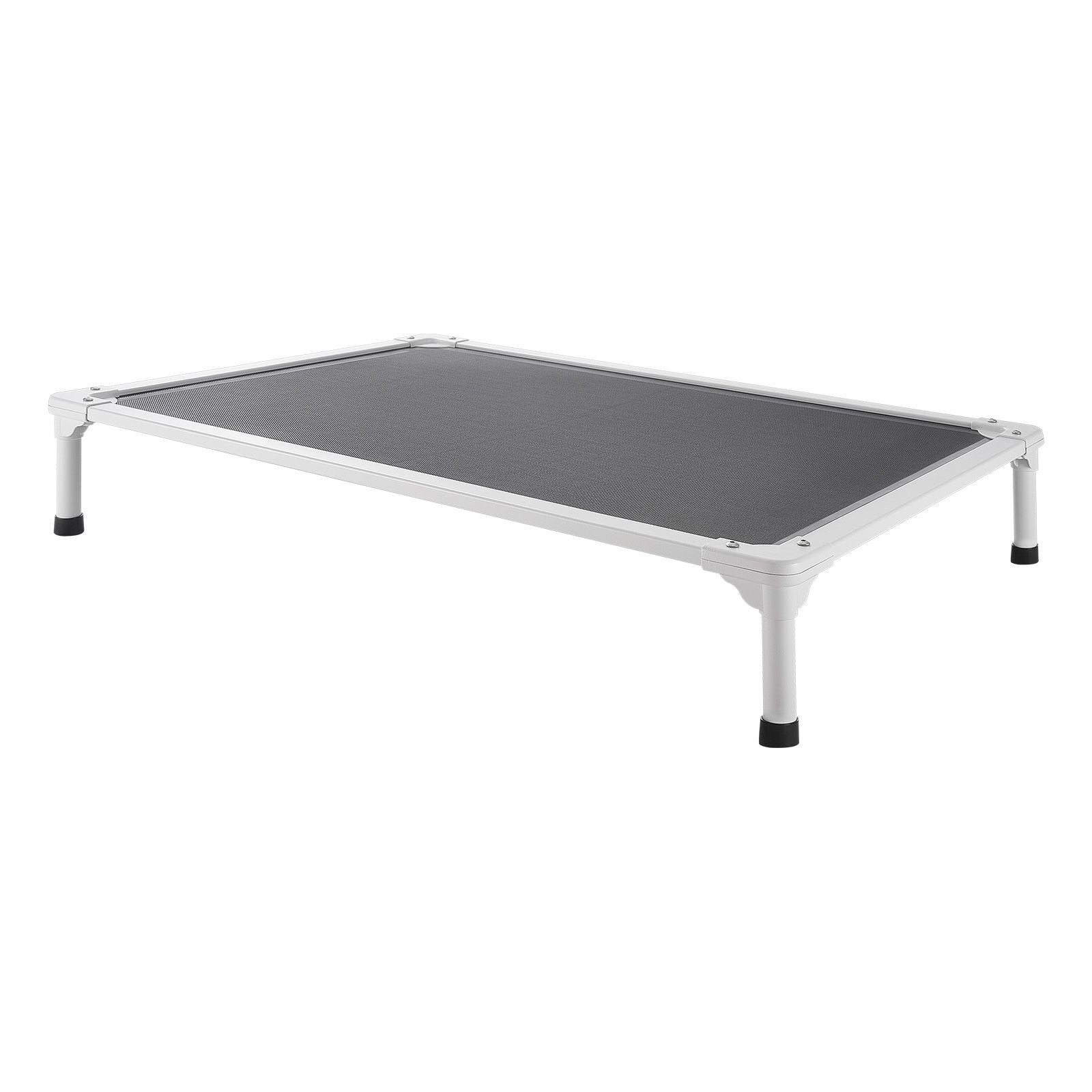 Elevated Dog Bed for Large Dogs, Portable Raised Dog Cot with Aluminum Tube Metal Frame and Breathable Textilene Mesh, Indoor & Outdoor Pet Cooling Raised Hammock Bed, L, Gray