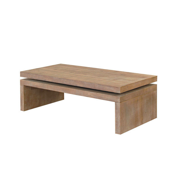 Modern Rustic Wood Coffee Table – Rectangular Living Room Center Table with Floating Top Design 47.6" L * 23.6" W * 16.3" H