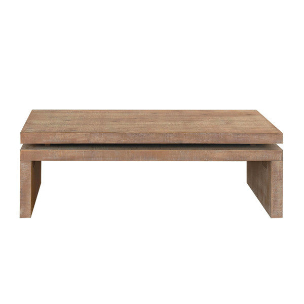 Modern Rustic Wood Coffee Table – Rectangular Living Room Center Table with Floating Top Design 47.6" L * 23.6" W * 16.3" H