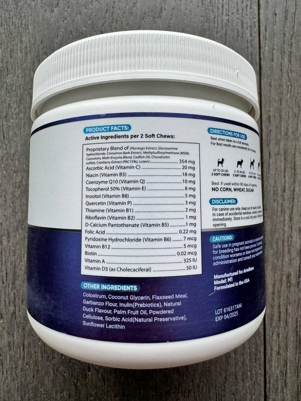 Dog Multivitamin Chewable with Glucosamine 20 in 1 Dog Vitamins and Supplements Senior & Puppy Multivitamin for Dogs Pet Joint Support Health Immunity Mobility Gut Skin 120 Chews