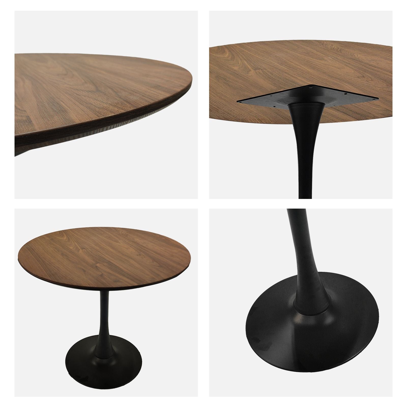 31.5" White Round Dining Table, Tulip Table Kitchen Dining Table 2-4 People with MDF Table Top & Pedestal Base, Mid-Century End Table Leisure Coffee Table Office Living Room Table