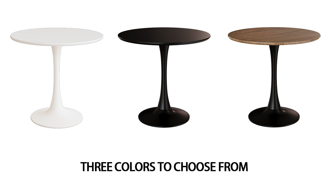 31.5" White Round Dining Table, Tulip Table Kitchen Dining Table 2-4 People with MDF Table Top & Pedestal Base, Mid-Century End Table Leisure Coffee Table Office Living Room Table