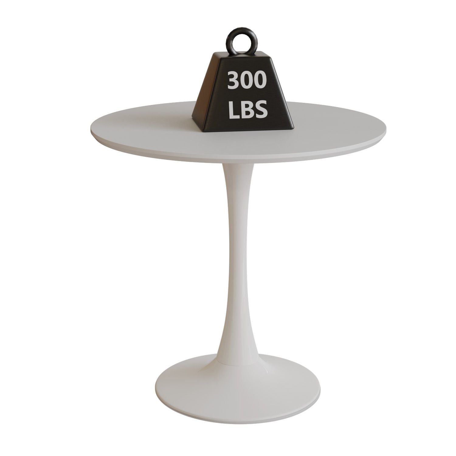 31.5" White Round Dining Table, Tulip Table Kitchen Dining Table 2-4 People with MDF Table Top & Pedestal Base, Mid-Century End Table Leisure Coffee Table Office Living Room Table